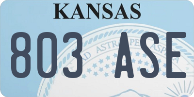 KS license plate 803ASE