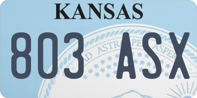 KS license plate 803ASX
