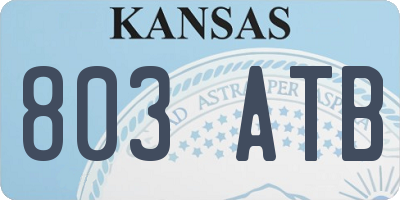 KS license plate 803ATB