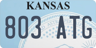 KS license plate 803ATG