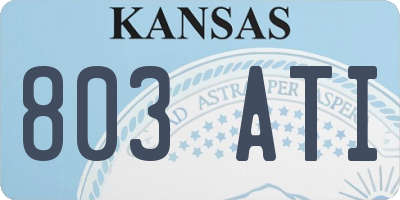 KS license plate 803ATI