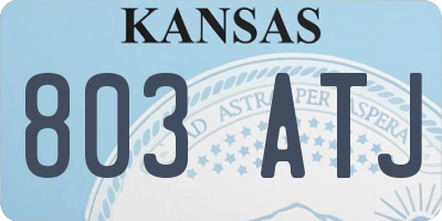 KS license plate 803ATJ