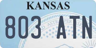 KS license plate 803ATN