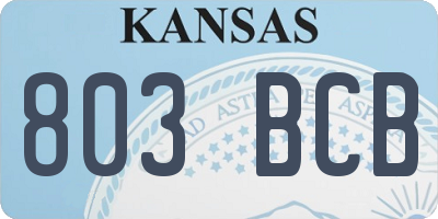 KS license plate 803BCB