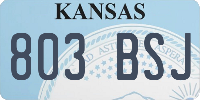KS license plate 803BSJ