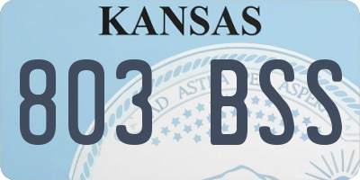 KS license plate 803BSS