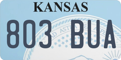 KS license plate 803BUA