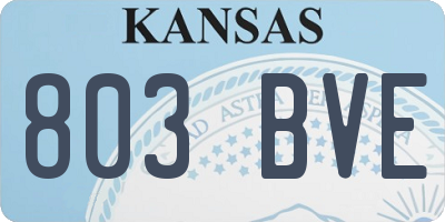 KS license plate 803BVE
