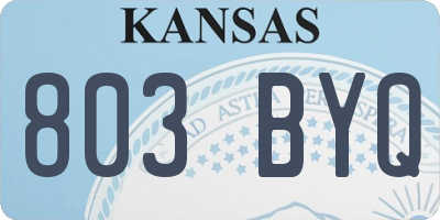 KS license plate 803BYQ