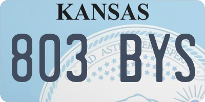 KS license plate 803BYS