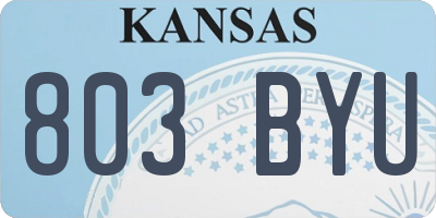 KS license plate 803BYU