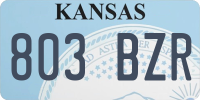 KS license plate 803BZR