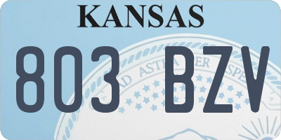KS license plate 803BZV