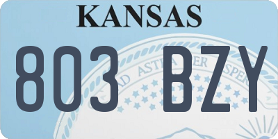 KS license plate 803BZY