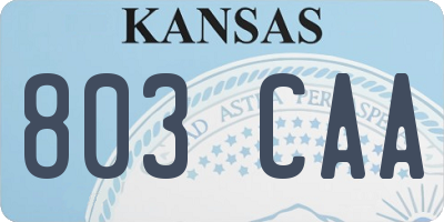 KS license plate 803CAA