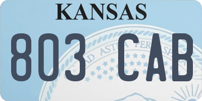 KS license plate 803CAB