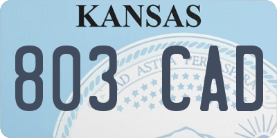 KS license plate 803CAD