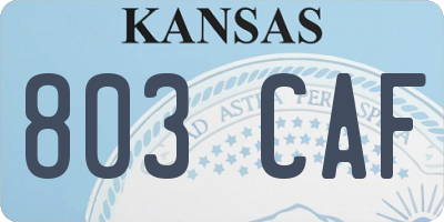 KS license plate 803CAF