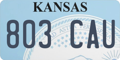 KS license plate 803CAU