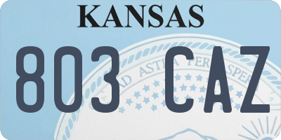 KS license plate 803CAZ