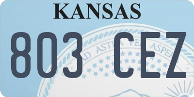 KS license plate 803CEZ