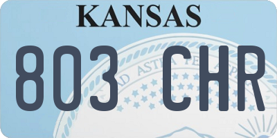 KS license plate 803CHR