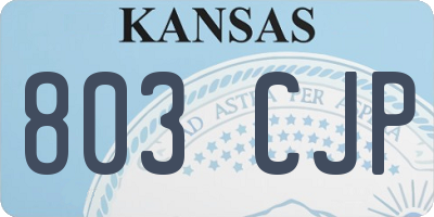 KS license plate 803CJP