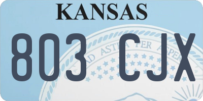 KS license plate 803CJX