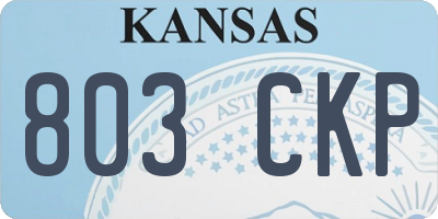 KS license plate 803CKP