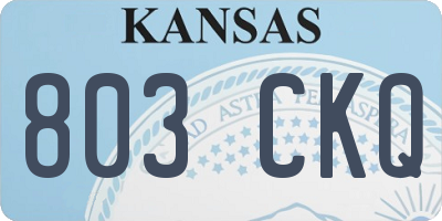 KS license plate 803CKQ
