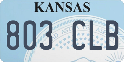 KS license plate 803CLB
