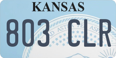 KS license plate 803CLR