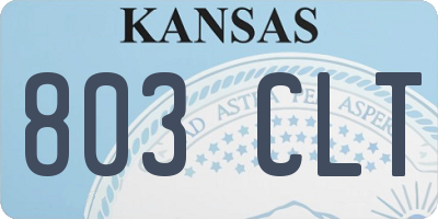 KS license plate 803CLT