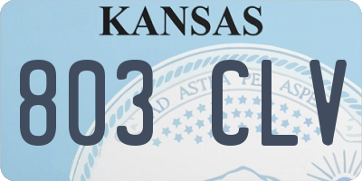 KS license plate 803CLV