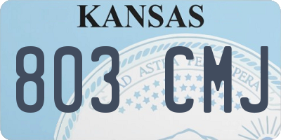 KS license plate 803CMJ