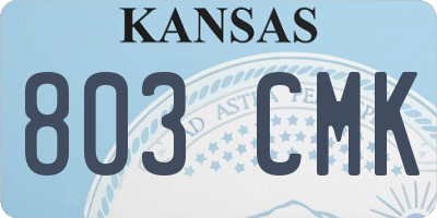 KS license plate 803CMK