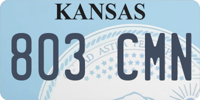 KS license plate 803CMN