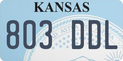 KS license plate 803DDL