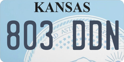 KS license plate 803DDN