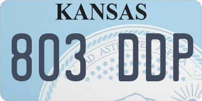 KS license plate 803DDP
