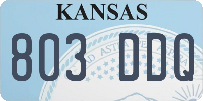 KS license plate 803DDQ