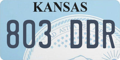 KS license plate 803DDR
