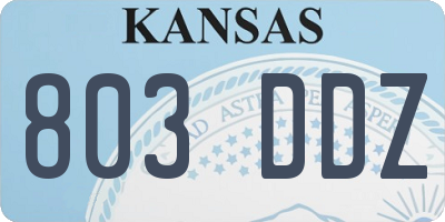 KS license plate 803DDZ