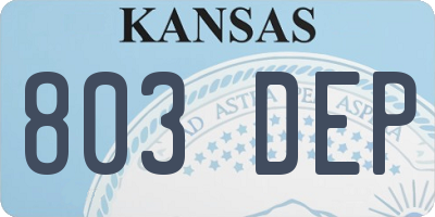 KS license plate 803DEP