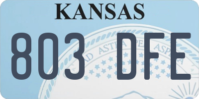 KS license plate 803DFE