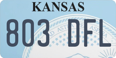 KS license plate 803DFL