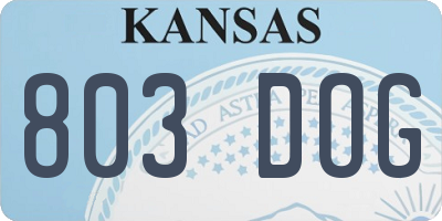 KS license plate 803DOG