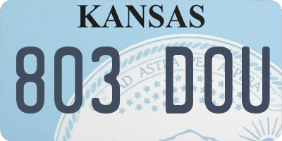 KS license plate 803DOU
