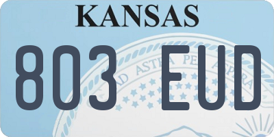 KS license plate 803EUD
