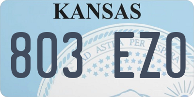 KS license plate 803EZO
